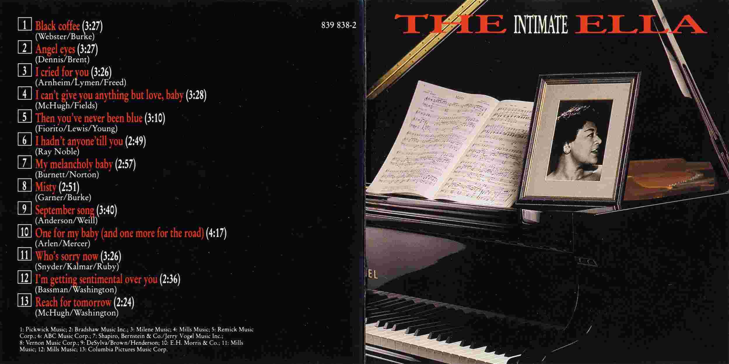 Ella Fitzgerald  The Intimate Ella : Front